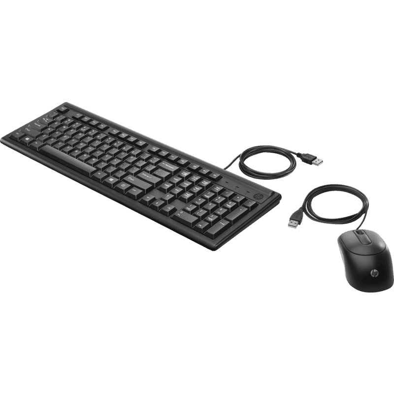 HP 160 Black Wired Keyboard & Mouse Combo, 6HD76AA