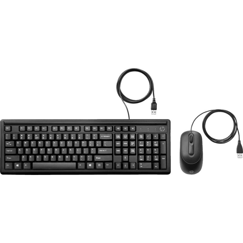 HP 160 Black Wired Keyboard & Mouse Combo, 6HD76AA - view 1