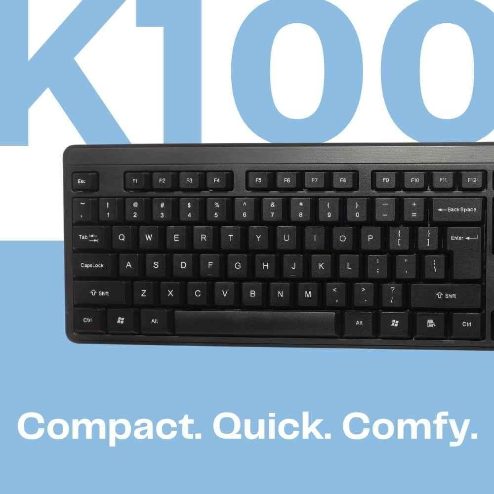 HP K100 Black Wired USB Keyboard, 7J4H1AA - view 4
