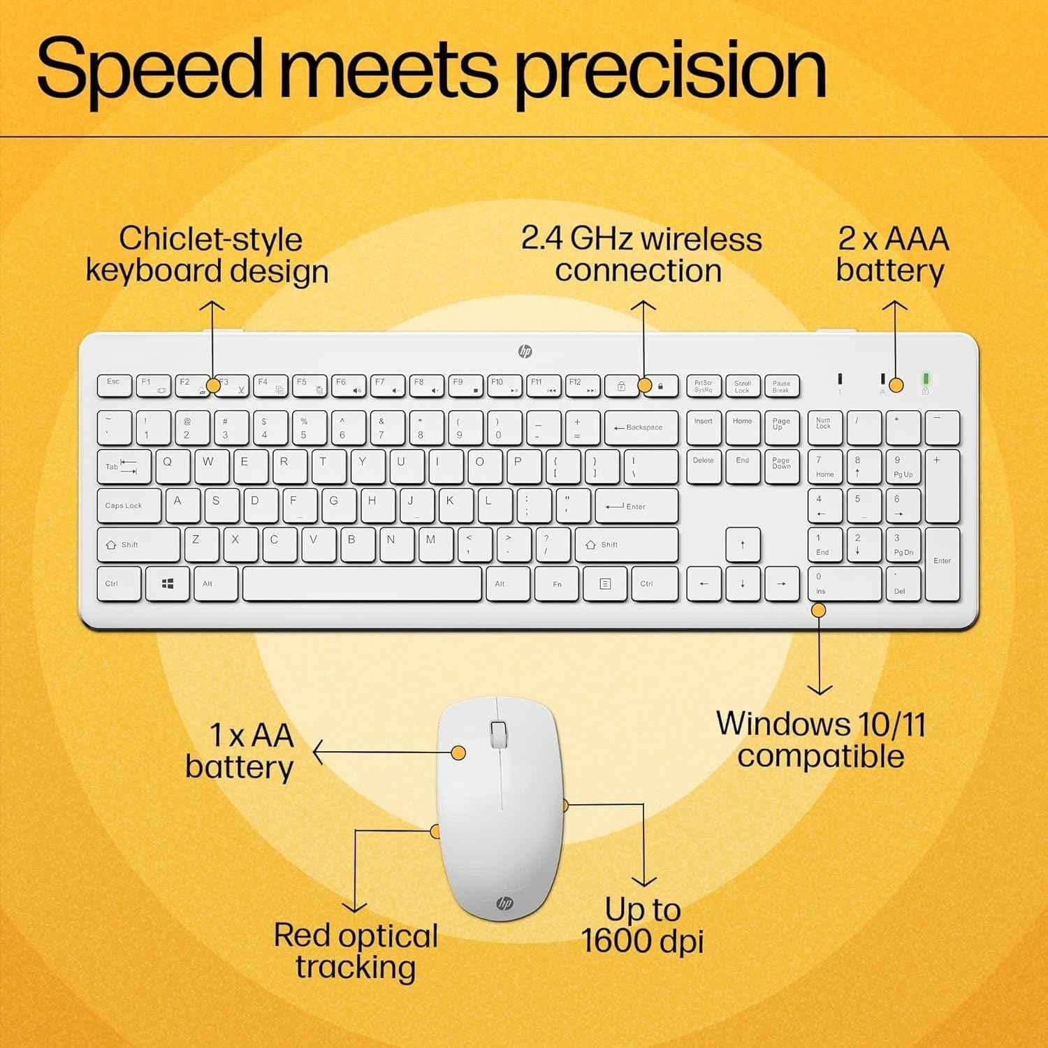HP 230 3L1F0AA Wireless Keyboard & Mouse Combo with Numeric Pad, ITD-90 - view 1
