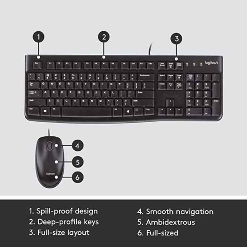 Logitech MK120 USB Combo of Desktop Keyboard & Mouse - view 1