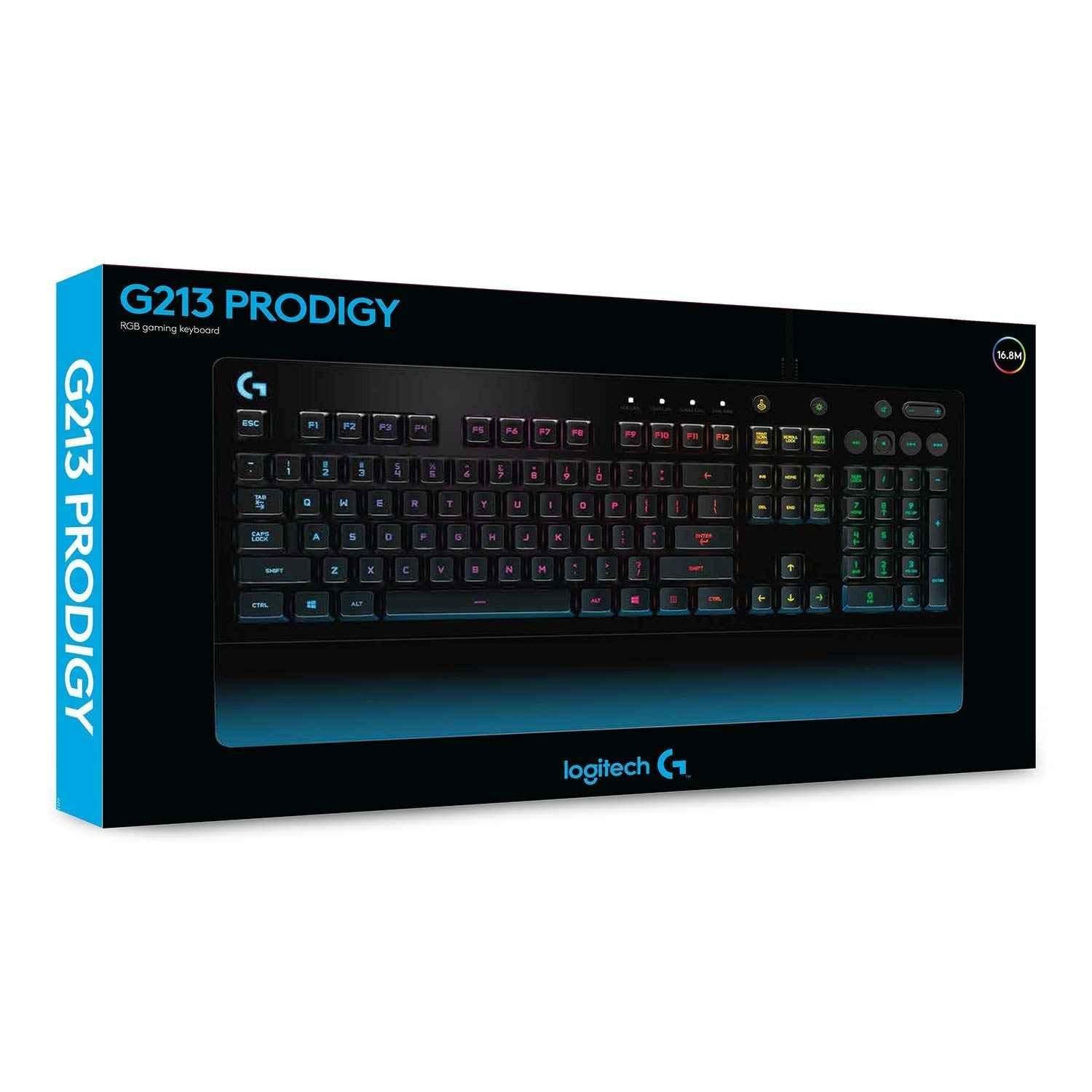 Logitech G213 Prodigy Black USB Gaming Keyboard with Lightsync RGB Backlit Keys, Spill-Resistant, Customizable & Dedicated Multi-Media Keys - view 2