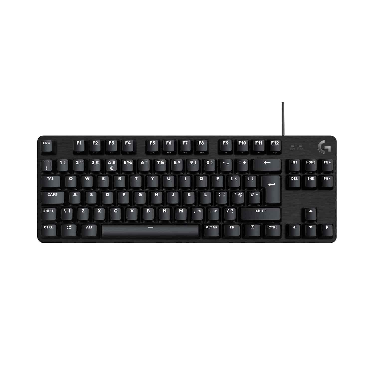 Logitech G413 TKL SE Black Wired Mechanical Gaming Compact Backlit Keyboard with Tactile Mechanical Switches & Anti-Ghosting