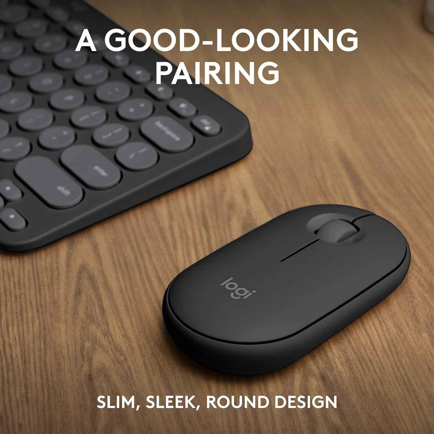 Logitech Pebble 2 Tonal Graphite Wireless Keyboard & Mouse Combo with Quiet & Portable, Customizable Keys, Bluetooth & Easy-Switch - view 4