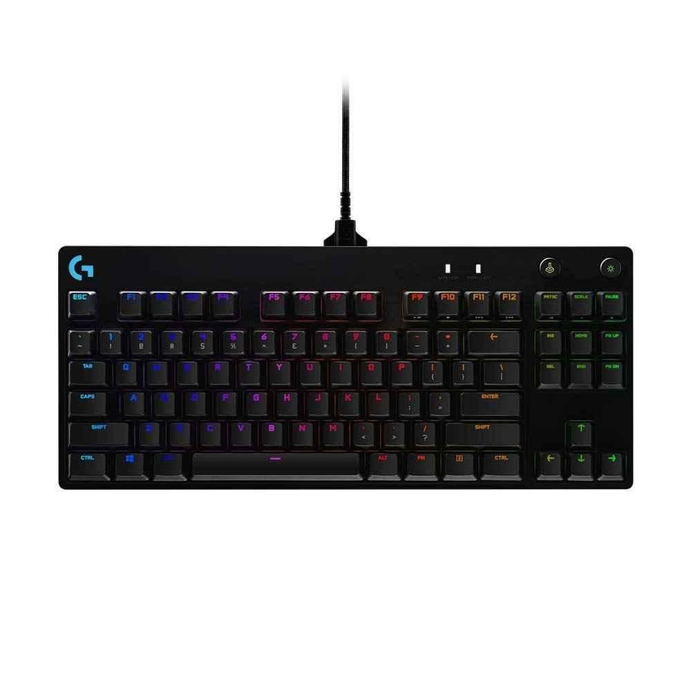 Logitech G PRO Black Mechanical Gaming Keyboard with Ultra Portable Tenkeyless Design, Detachable Micro USB Cable, 16.8 Million Colour Lightsync RGB Backlit Keys