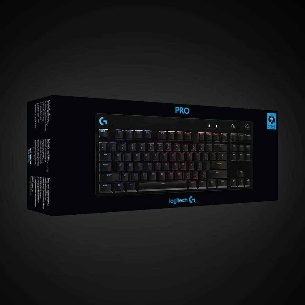 Logitech G PRO Black Mechanical Gaming Keyboard with Ultra Portable Tenkeyless Design, Detachable Micro USB Cable, 16.8 Million Colour Lightsync RGB Backlit Keys - view 1