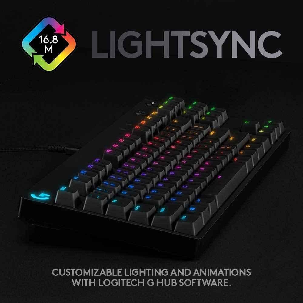 Logitech G PRO Black Mechanical Gaming Keyboard with Ultra Portable Tenkeyless Design, Detachable Micro USB Cable, 16.8 Million Colour Lightsync RGB Backlit Keys - view 2