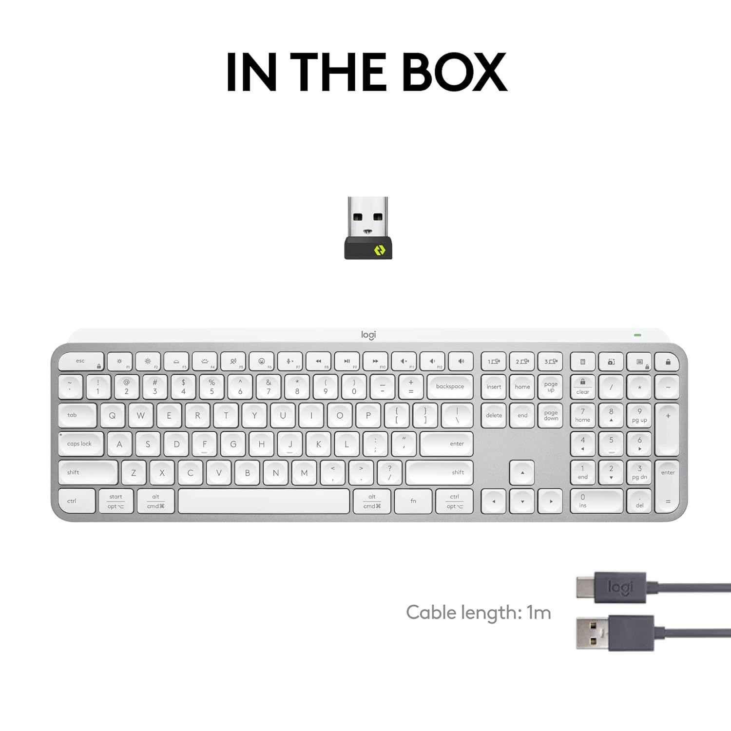 Logitech MX Keys S Pale Grey Wireless Keyboard with Fluid Precise Quiet Typing, Programmable Keys & Backlighting - view 1