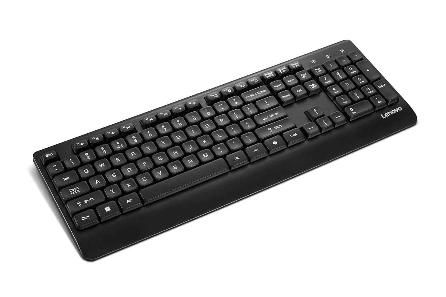 Lenovo 210 104 Keys Plastic Black USB-A Wireless Multimedia Keyboard, GY41U02461 - view 3