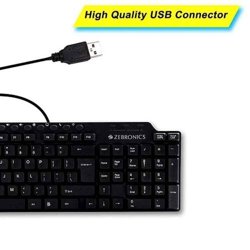 Zebronics ZEB-KM2100 Black Multimedia USB Keyboard - view 1