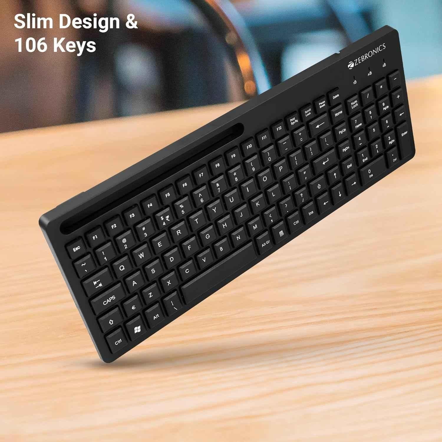 Zebronics K36 106Key Black Wired USB Keyboard with 1.2m Cable - view 2