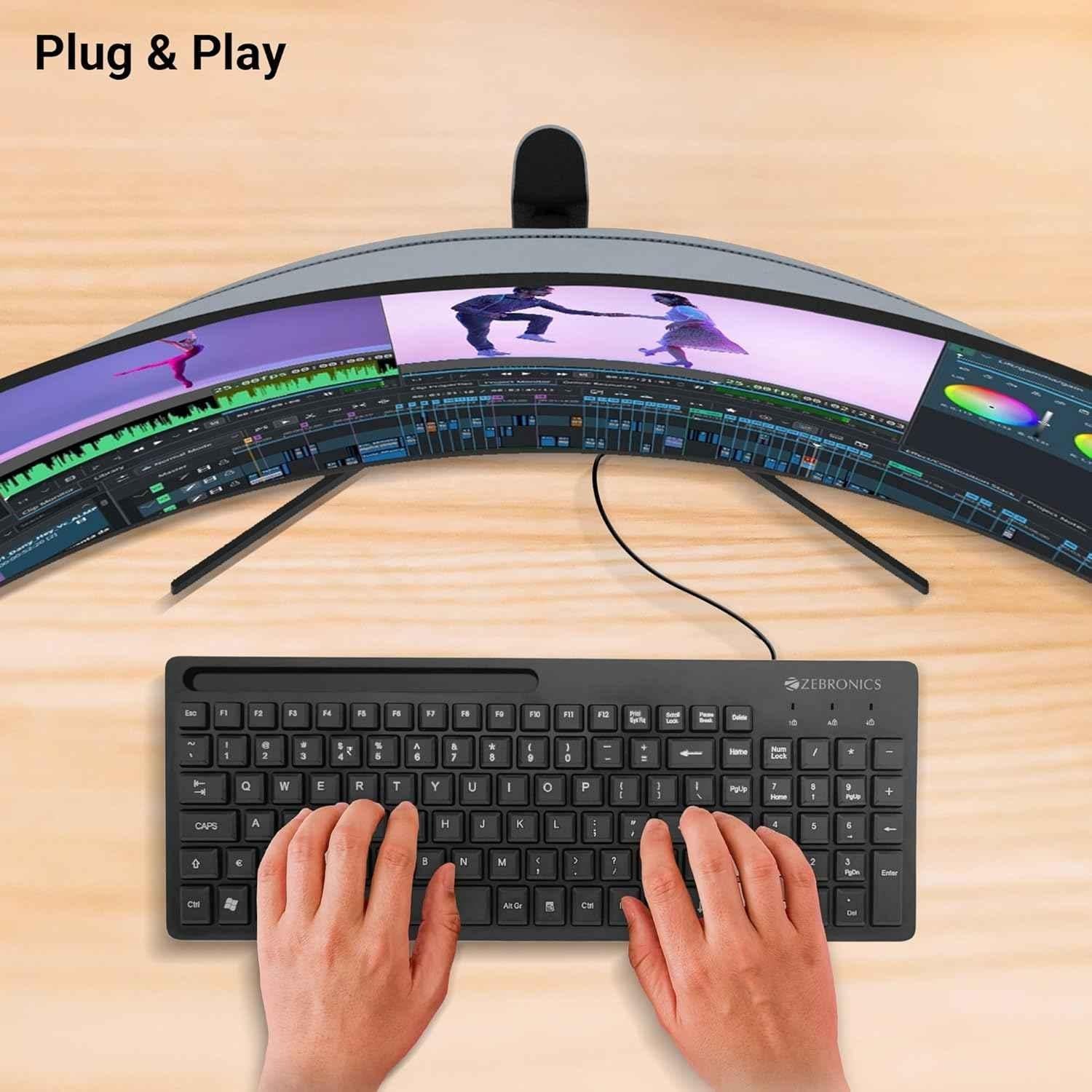 Zebronics K36 106Key Black Wired USB Keyboard with 1.2m Cable - view 3