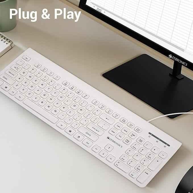 Zebronics K51 105 Keys White Wired Keyboard - view 3