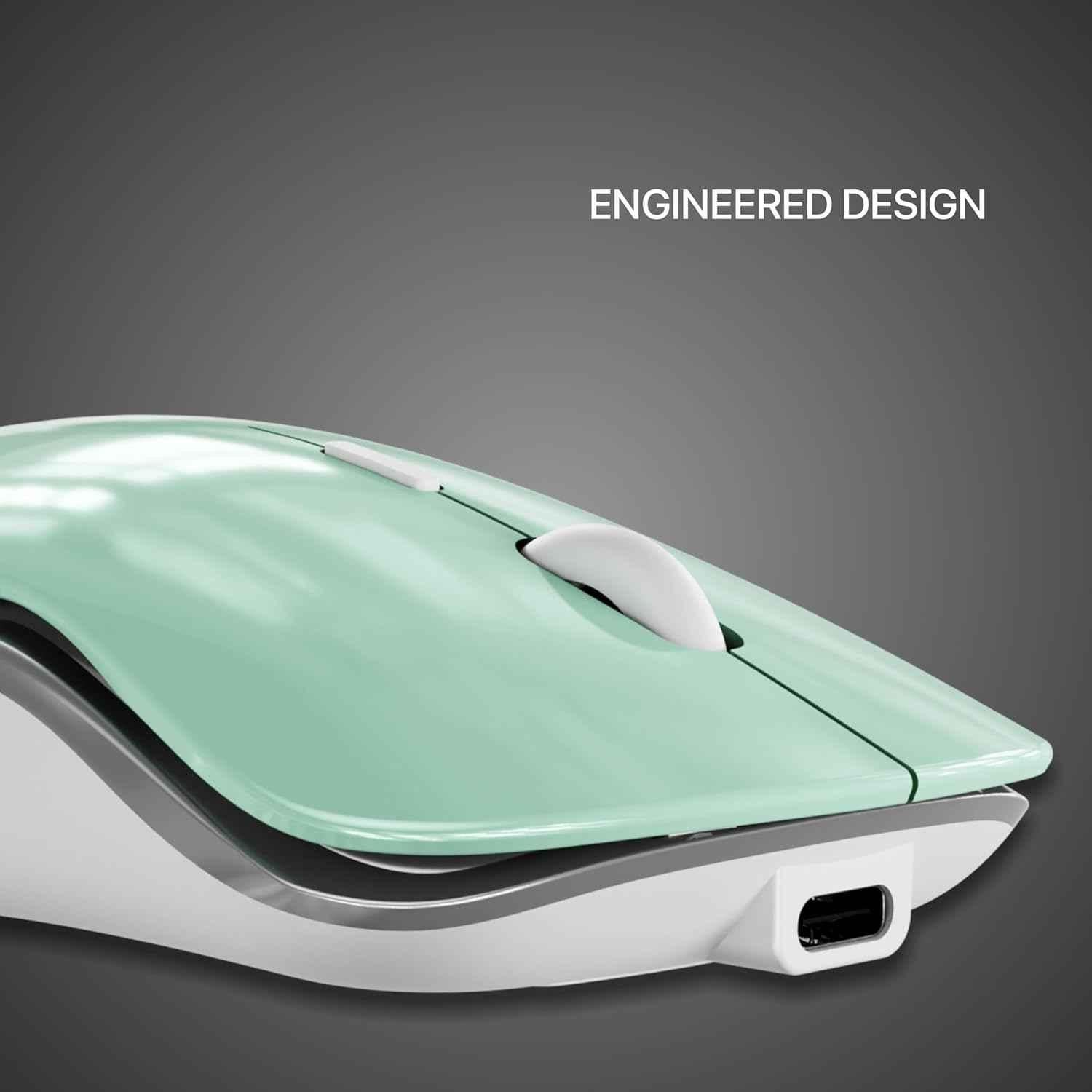 Zebion Connect-3 2400dpi 2.4GHz Dual Connectivity Green Bluetooth Rechargeable Optical Wireless Mouse - view 1