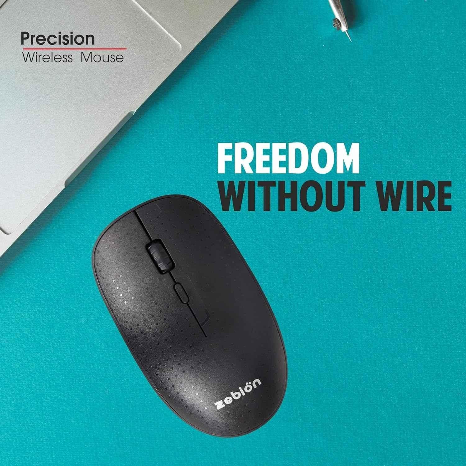 Zebion Precision 1600dpi 4G Adjustable DPI Black Bluetooth Optical Wireless Mouse - view 1
