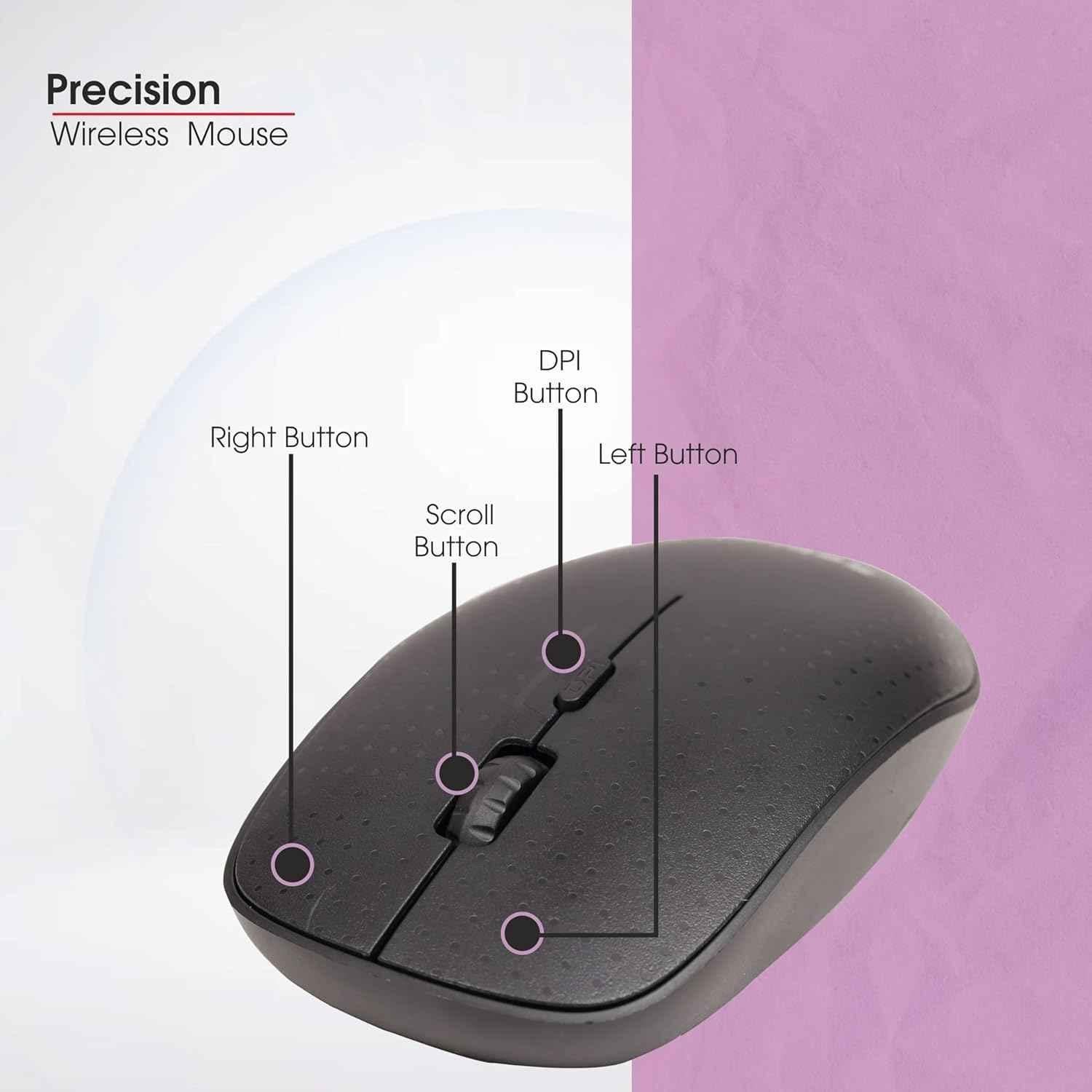 Zebion Precision 1600dpi 4G Adjustable DPI Black Bluetooth Optical Wireless Mouse - view 3