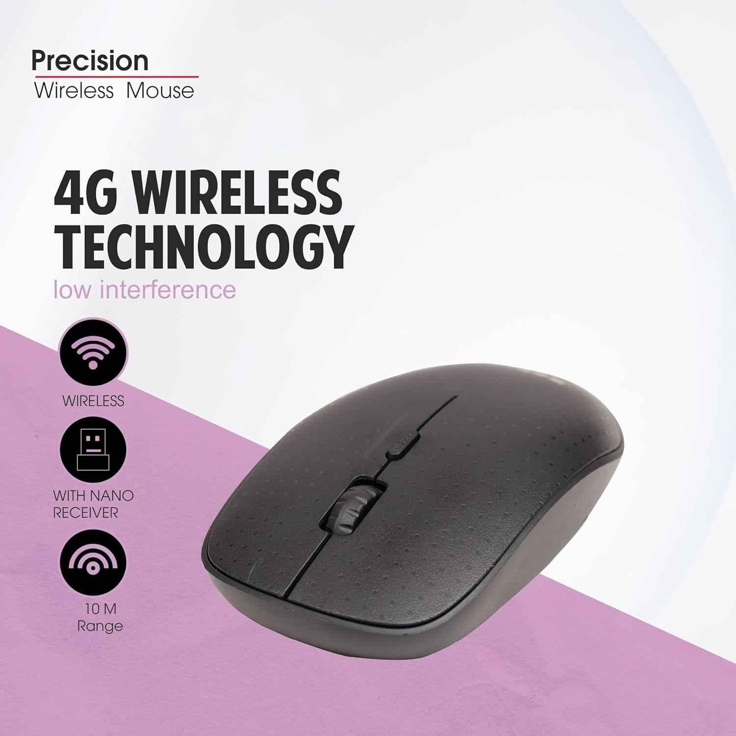 Zebion Precision 1600dpi 4G Adjustable DPI Black Bluetooth Optical Wireless Mouse - view 4