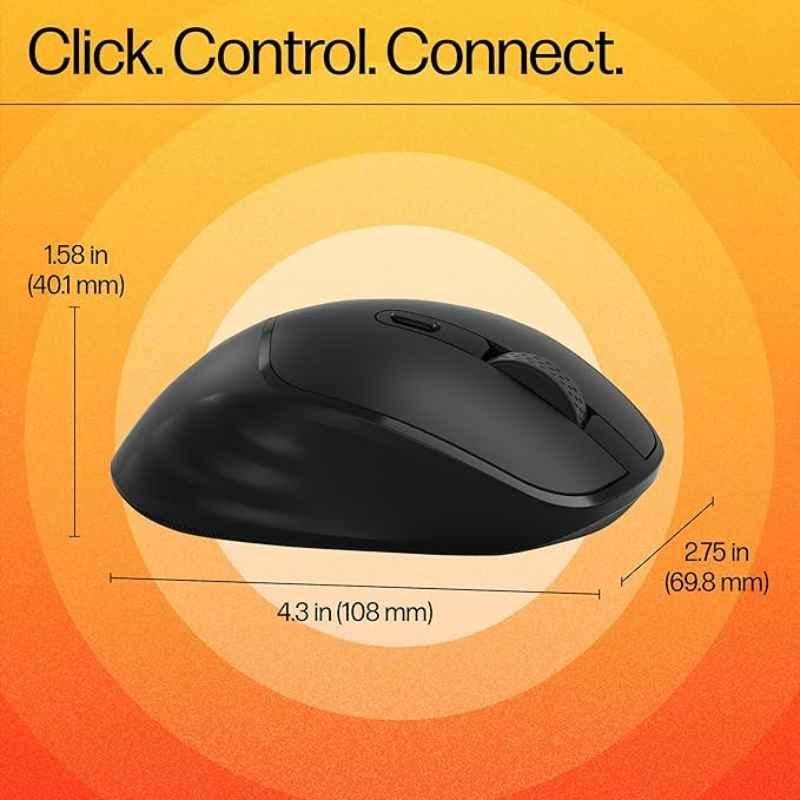 HP M120 1600dpi Black Wireless USB Optical Mouse, 7J4H4AA - view 3