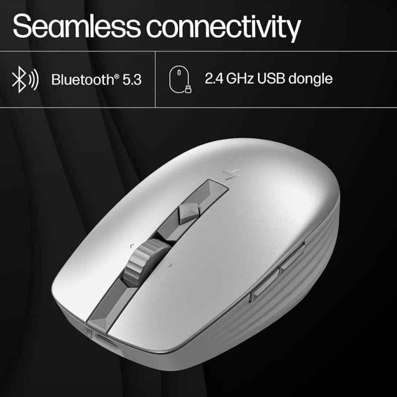 HP 710 Silver Rechargeable Silent Mouse, 6E6F1AA - view 2