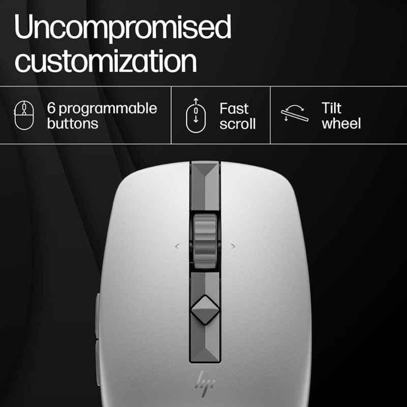 HP 710 Silver Rechargeable Silent Mouse, 6E6F1AA - view 4