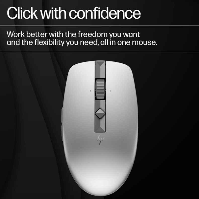 HP 710 Silver Rechargeable Silent Mouse, 6E6F1AA - view 5