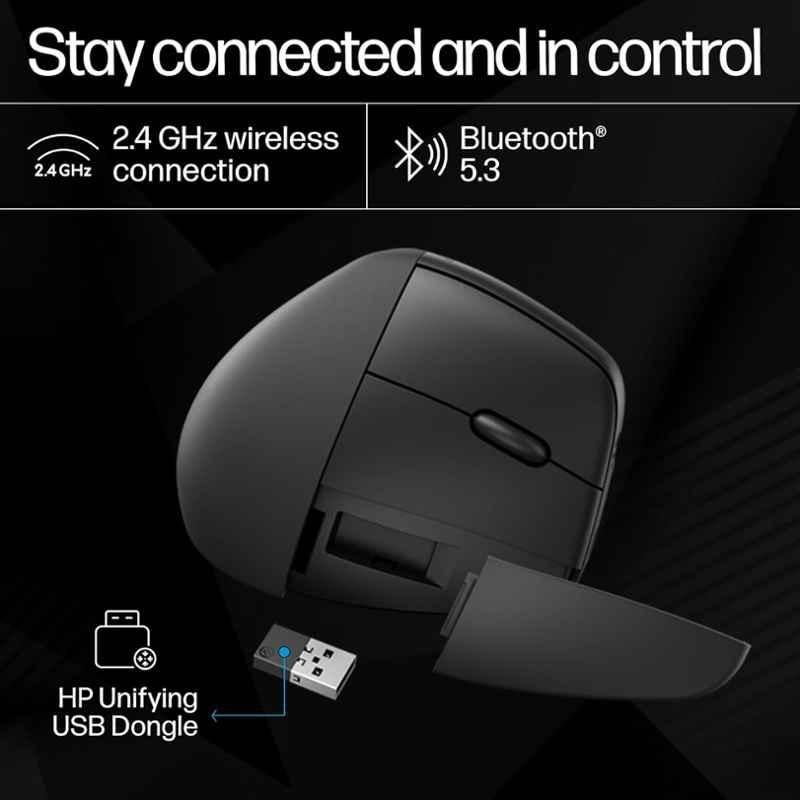 HP 920 Black Ergonomic Wireless Mouse, 6H1A4AA - view 2