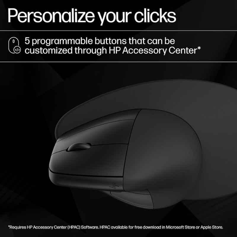 HP 920 Black Ergonomic Wireless Mouse, 6H1A4AA - view 3