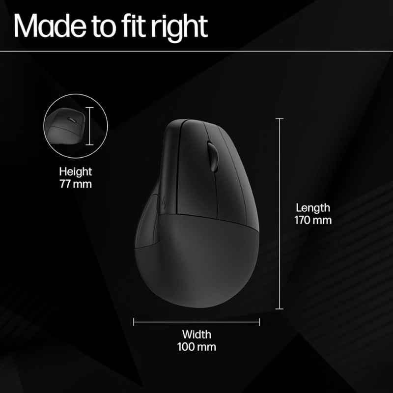 HP 920 Black Ergonomic Wireless Mouse, 6H1A4AA - view 5