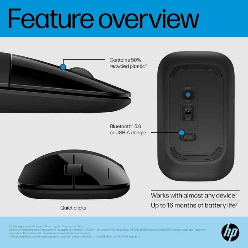 HP Z3700 Dual Black Wireless Mouse, 758A8AA - view 2