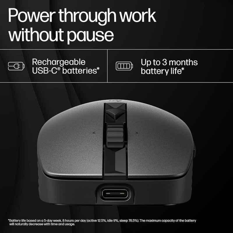 HP 710 Graphite Rechargeable Silent Mouse, 6E6F2AA - view 2