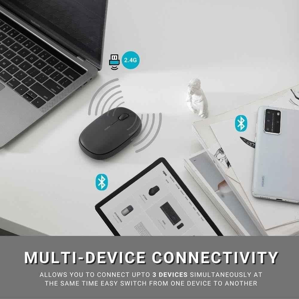 Rapoo Dark Grey Multi-Mode Optical & Silent USB Wireless Mouse, M650 - view 4