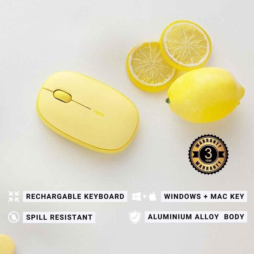 Rapoo Yellow Multi-Mode Optical & Silent USB Wireless Mouse, M650 - view 1