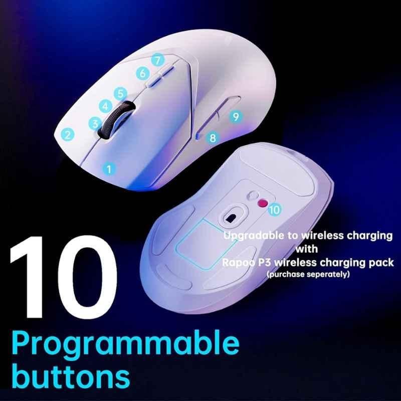 Rapoo VT9 Pro White Wireless Gaming Mouse with 10 Programmable Buttons - view 3