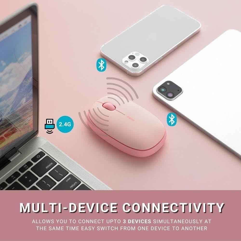 Rapoo Pink Multi-Mode Optical & Silent USB Wireless Mouse, M650 - view 4