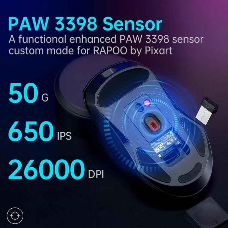 Rapoo VT9 Pro Black Wireless Gaming Mouse with 10 Programmable Buttons - view 4
