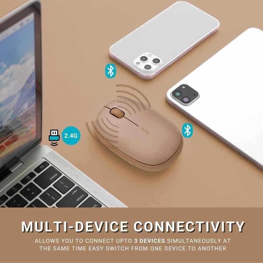 Rapoo Brown Multi-Mode Optical & Silent USB Wireless Mouse, M650 - view 4