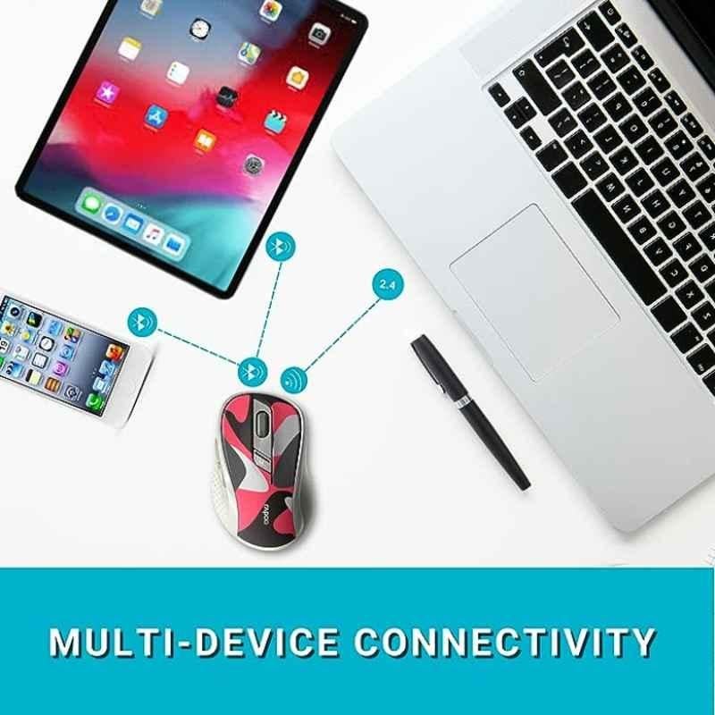 Rapoo M500 Silent Red Wireless Optical Mouse - view 2