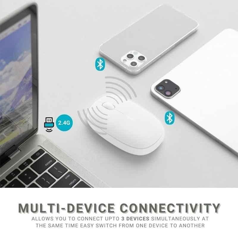 Rapoo M650 Cream White Silent Multi-Mode Wireless Mouse - view 4