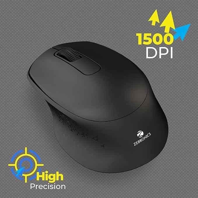 Zebronics Ako 2.4GHz Black Wireless Mouse with Nano Receiver - view 2