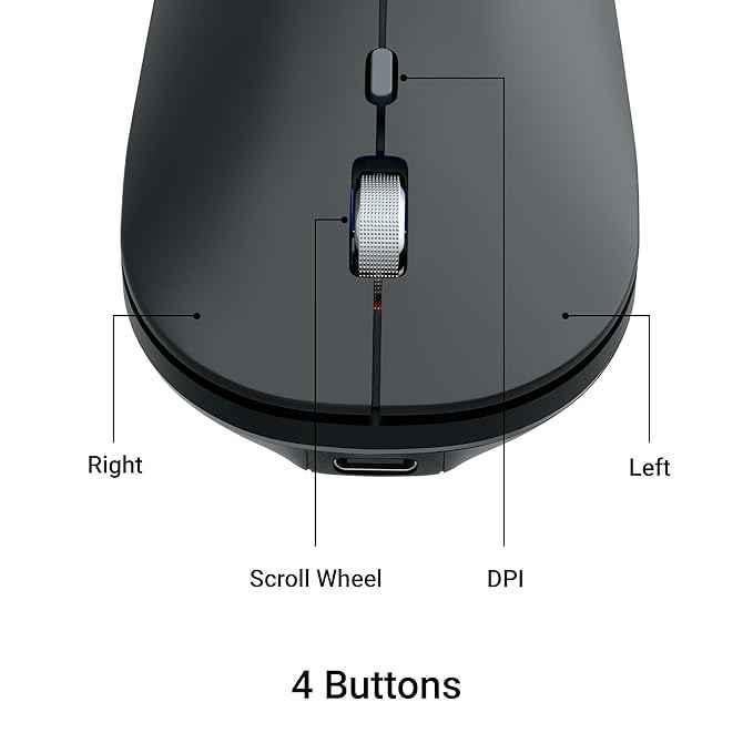 Zebronics Poise 2.4GHz Metallic Black Wireless Mouse with Nano Receiver - view 2