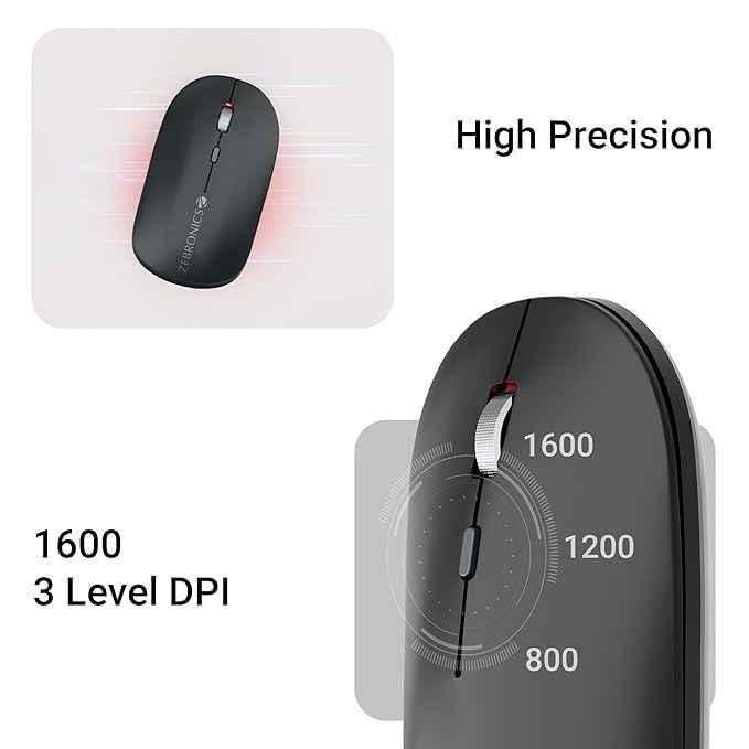 Zebronics Poise 2.4GHz Metallic Black Wireless Mouse with Nano Receiver - view 4