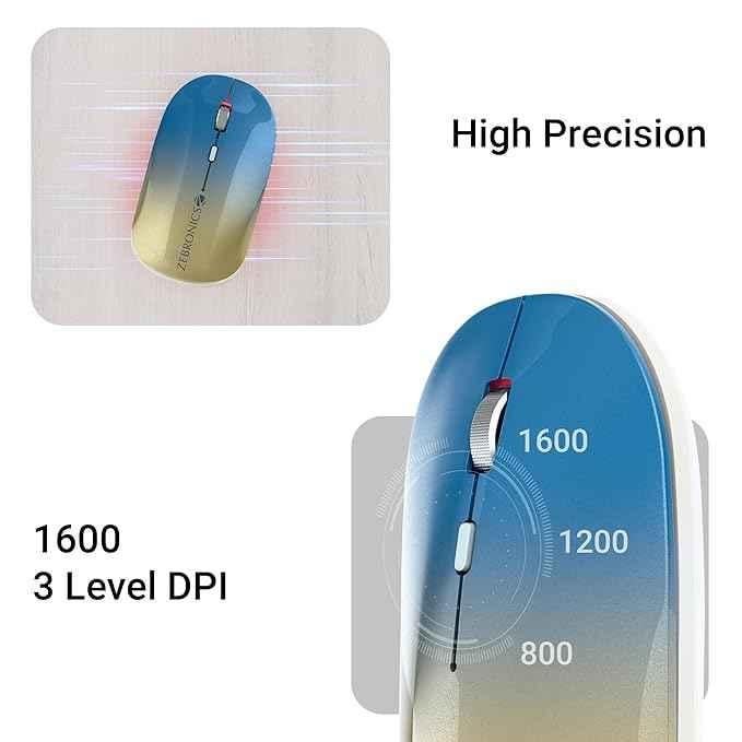 Zebronics Poise 2.4GHz Gradient Blue Wireless Mouse with Nano Receiver - view 3