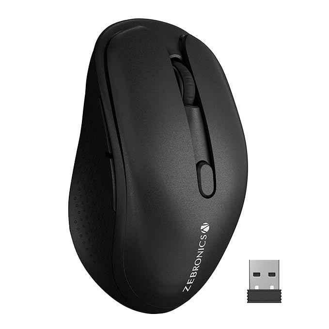Zebronics Charm 2.4GHz Metallic Black Rechargeable Wireless Optical Mouse with Nano Receiver