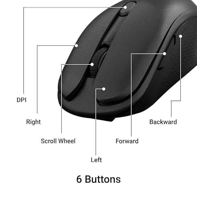 Zebronics Charm 2.4GHz Metallic Black Rechargeable Wireless Optical Mouse with Nano Receiver - view 4