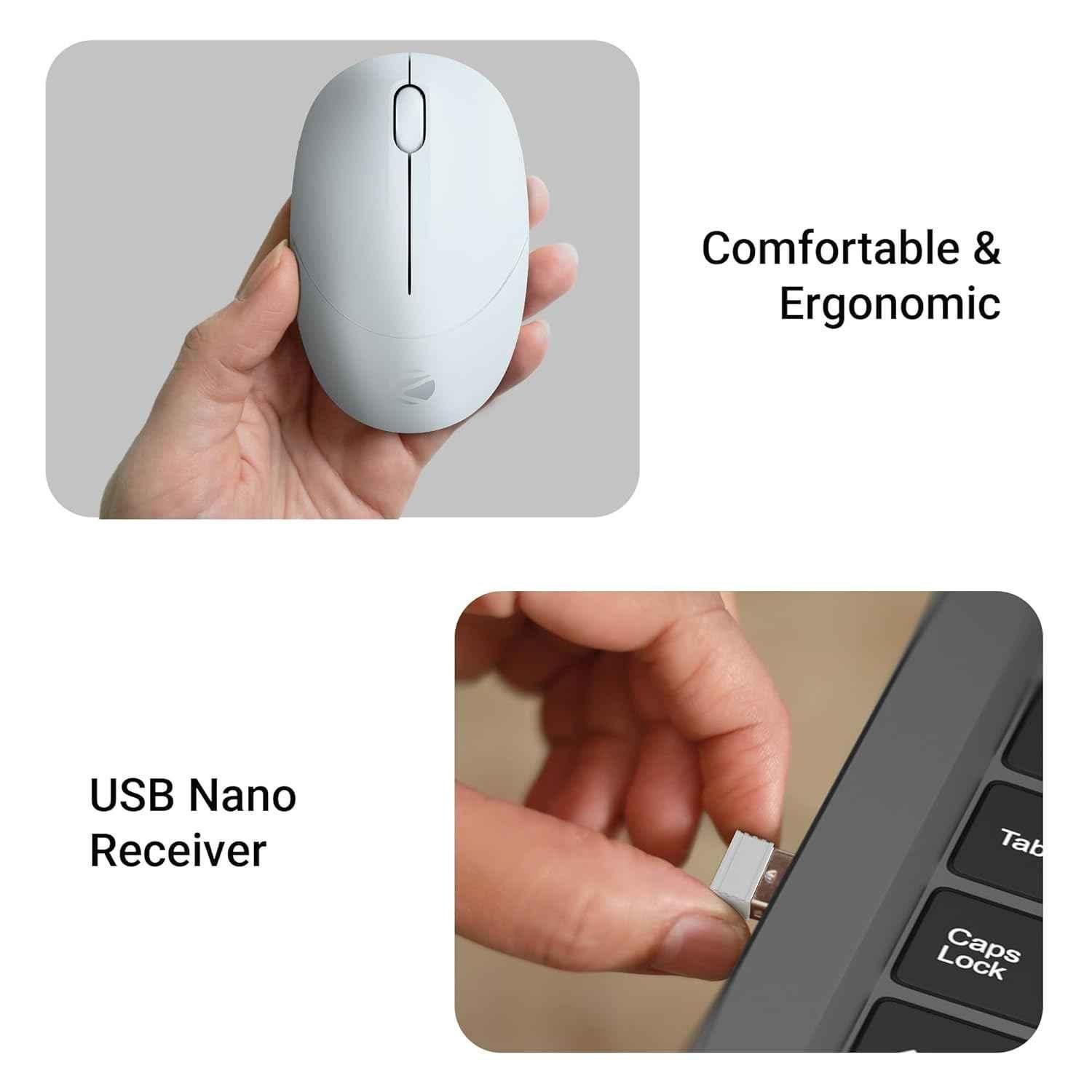 Zebronics Panther 2.4GHz White Wireless Mouse with Nano Receiver - view 1