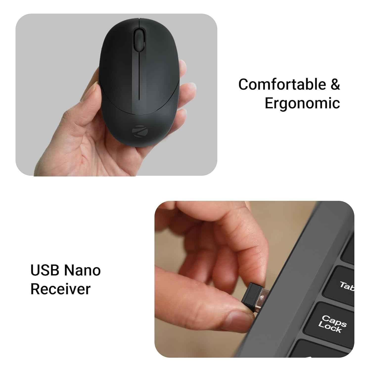 Zebronics Panther 2.4GHz Black Wireless Mouse with Nano Receiver - view 1