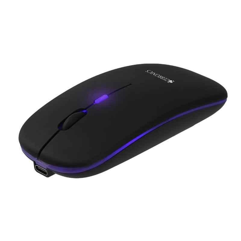 Zebronics Zeb Blanc 2.4GHz Black Wireless Mouse with Multicolour LED Lights