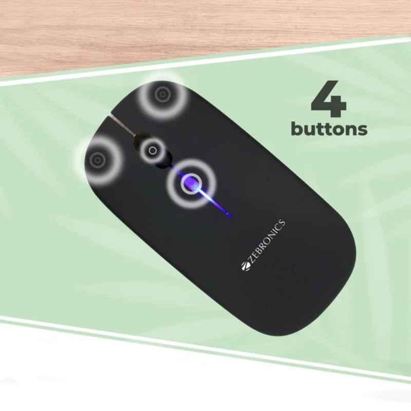 Zebronics Zeb Blanc 2.4GHz Black Wireless Mouse with Multicolour LED Lights - view 2