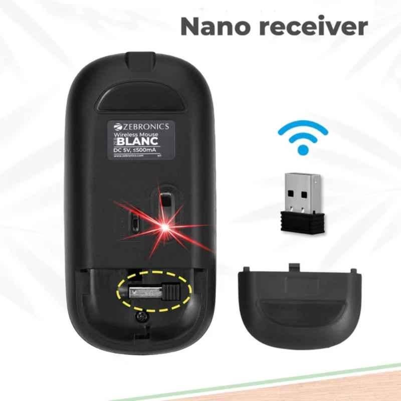 Zebronics Zeb Blanc 2.4GHz Black Wireless Mouse with Multicolour LED Lights - view 3