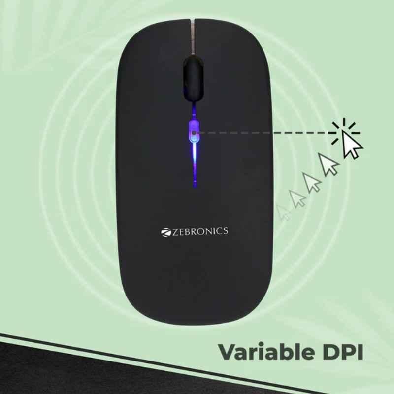 Zebronics Zeb Blanc 2.4GHz Black Wireless Mouse with Multicolour LED Lights - view 4
